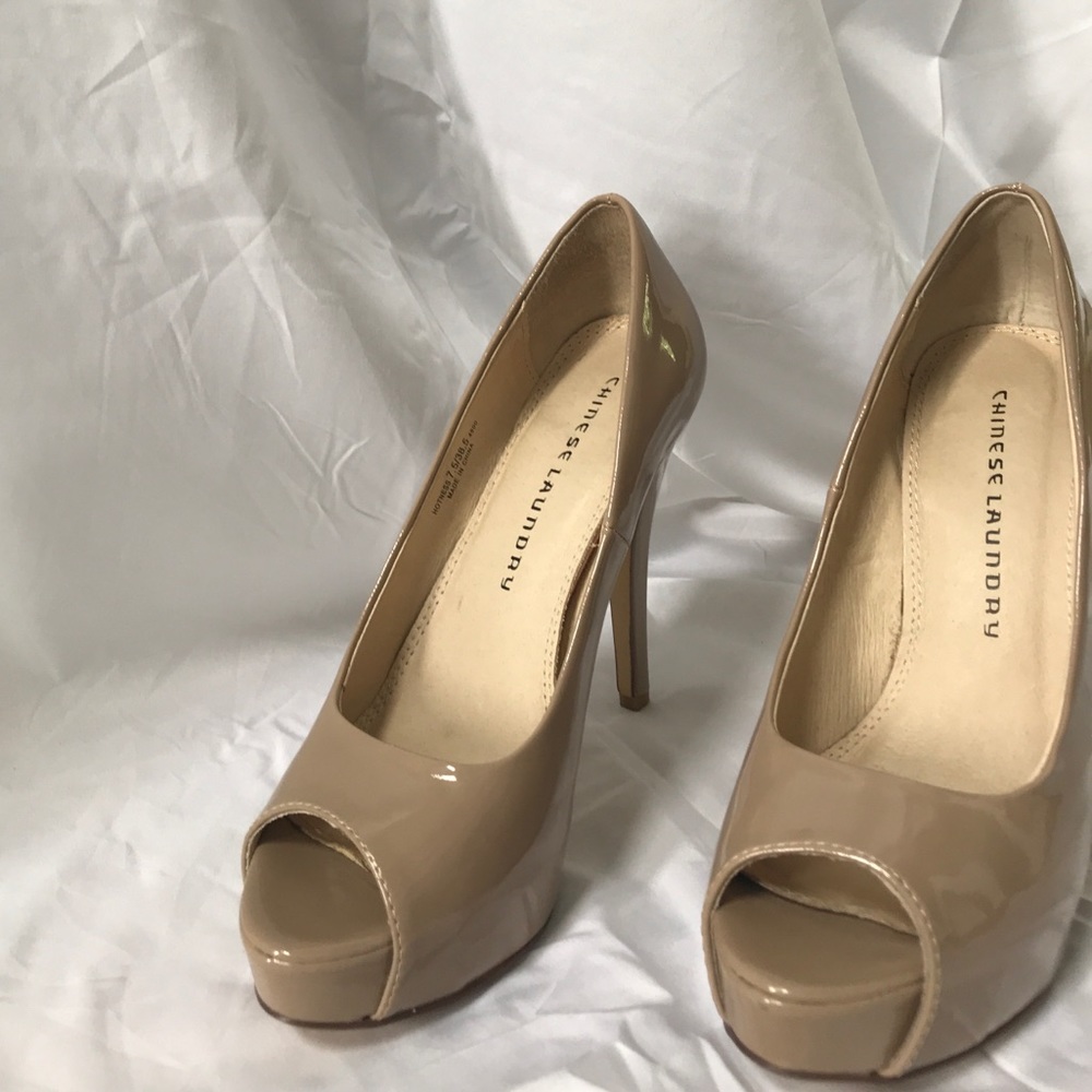 Chinese Laundry Nude Open Toed Heels worn once
